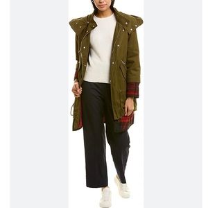 NWT Maje Gapo Layered Parka Cardigan Hood Coat